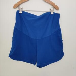 LC Waikiki Maternity Blue Over-Bump Cotton Shorts XL Loungewear Casual